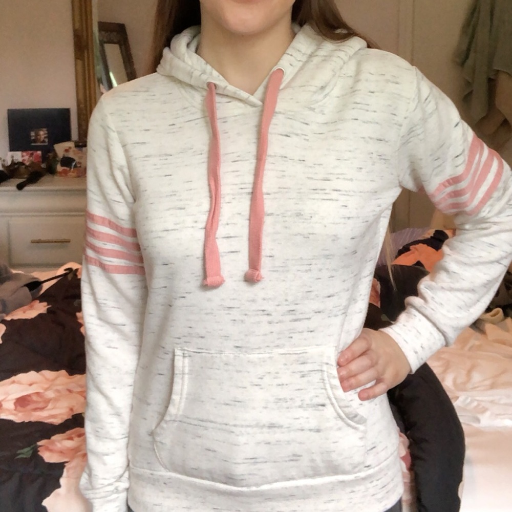 Reflex white and pink hoodie